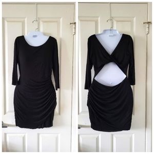 Bailey 44 | Sexy Black Cut Out Back 3/4 Sleeve Cocktail Dress (SIZE S)